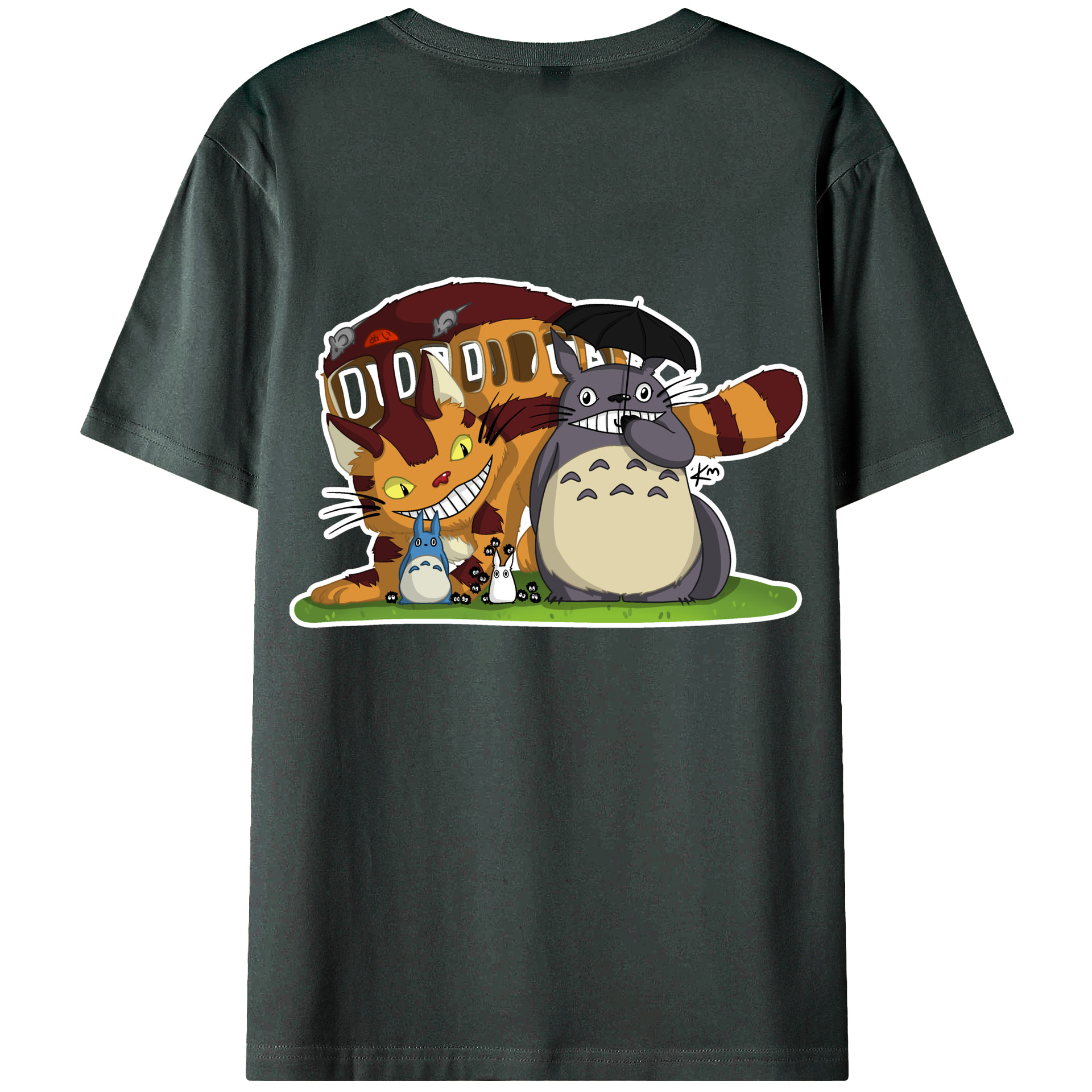 （画像用） となりのトトロ 草壁メイ 草壁サツキ My Neighbor Totoro Satsuki Kusakabe Mei Kusakabe 綿100％ メンズ半袖Tシャツ（バックプリント） 通気性